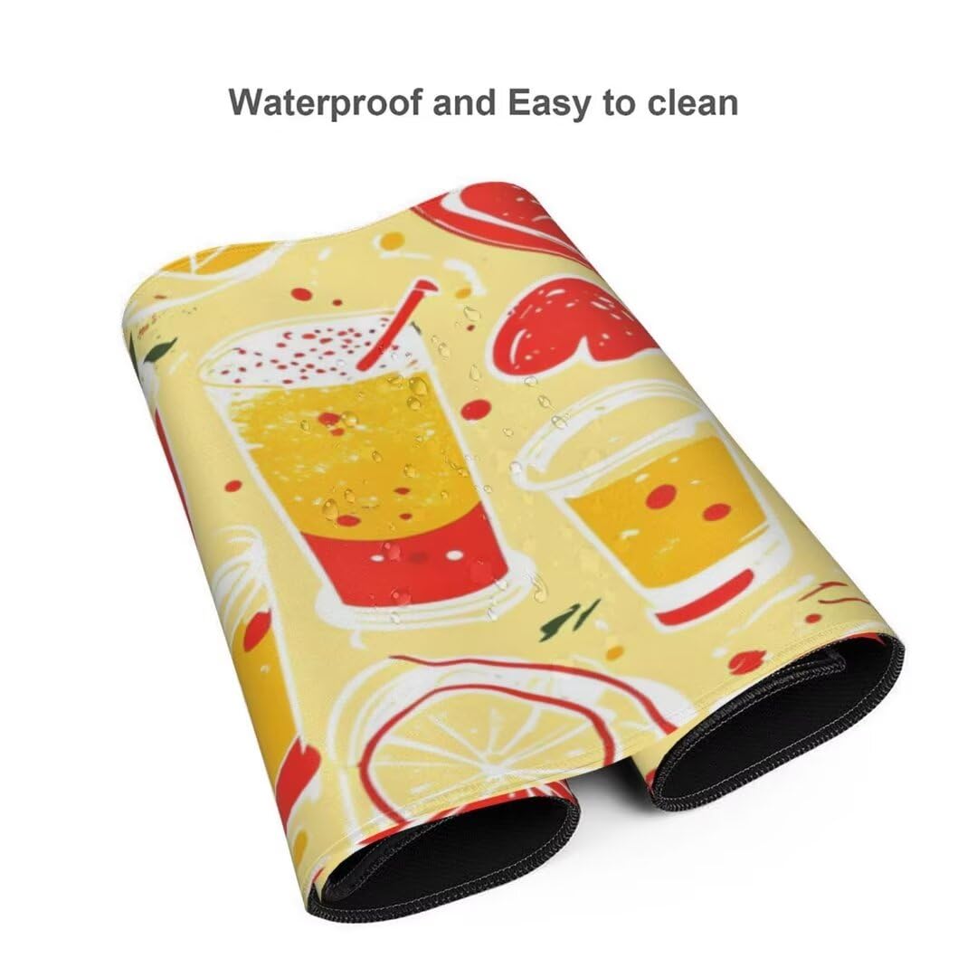 Alfombrilla de ratón 1400x600x3 MM, Alfombrilla Ratón XXL Extendida de Gran Tamaño con Bordes Cosidos, Base de Goma Antideslizante Almohadilla para Teclado, Frutas Coloridas S-1391