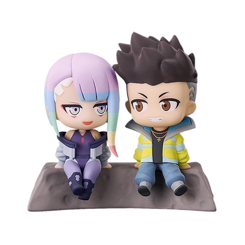 Jiumaocleu David Martinez Figure Lucyna Kushinada Statue, 8cm Mini Anime Figure David and Lucy Figure Model Sculpture Collectible Desktop Display Decoration Gifts for Fans