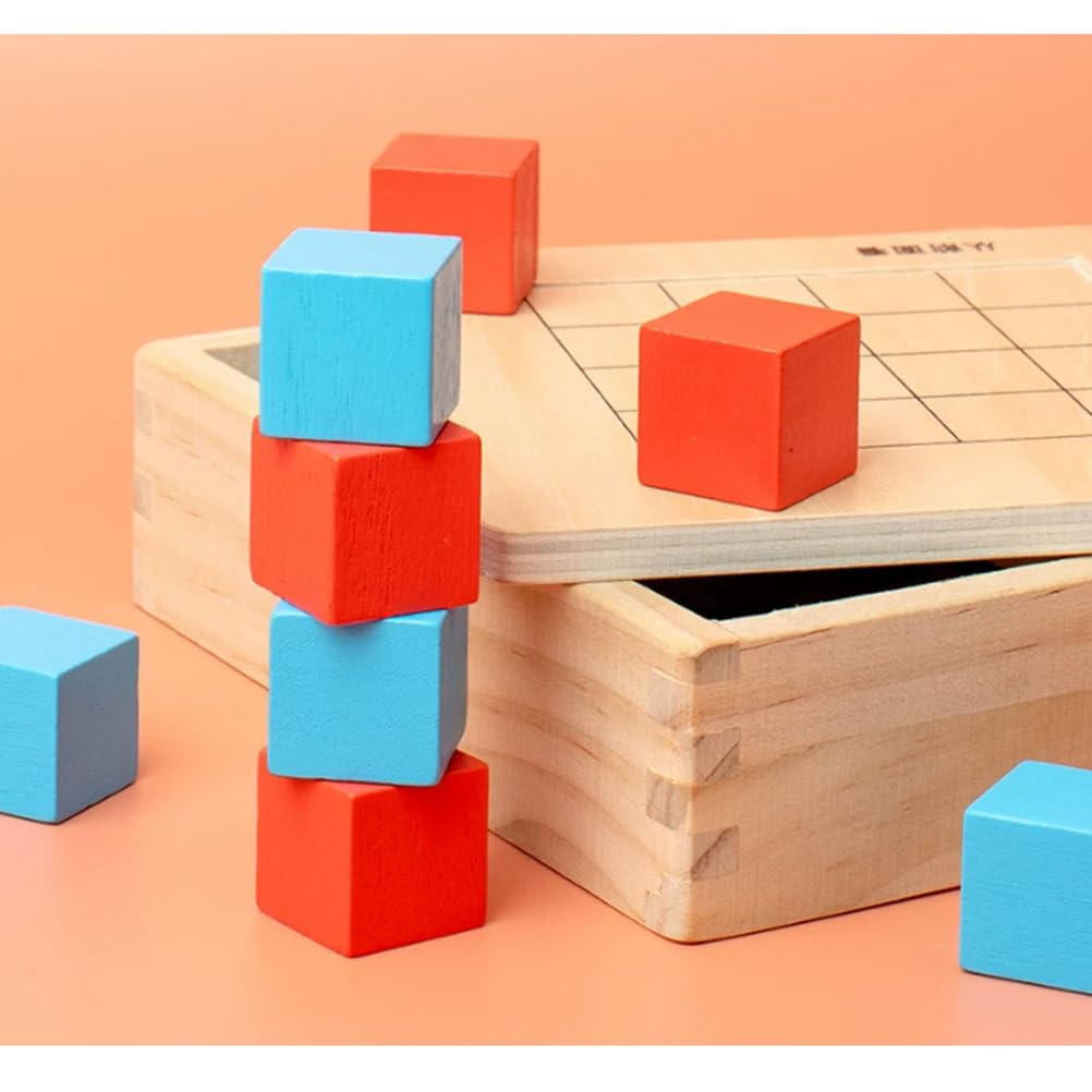 Set Osservazione Cubo Geometrico Montessori Legno Tre Viste
