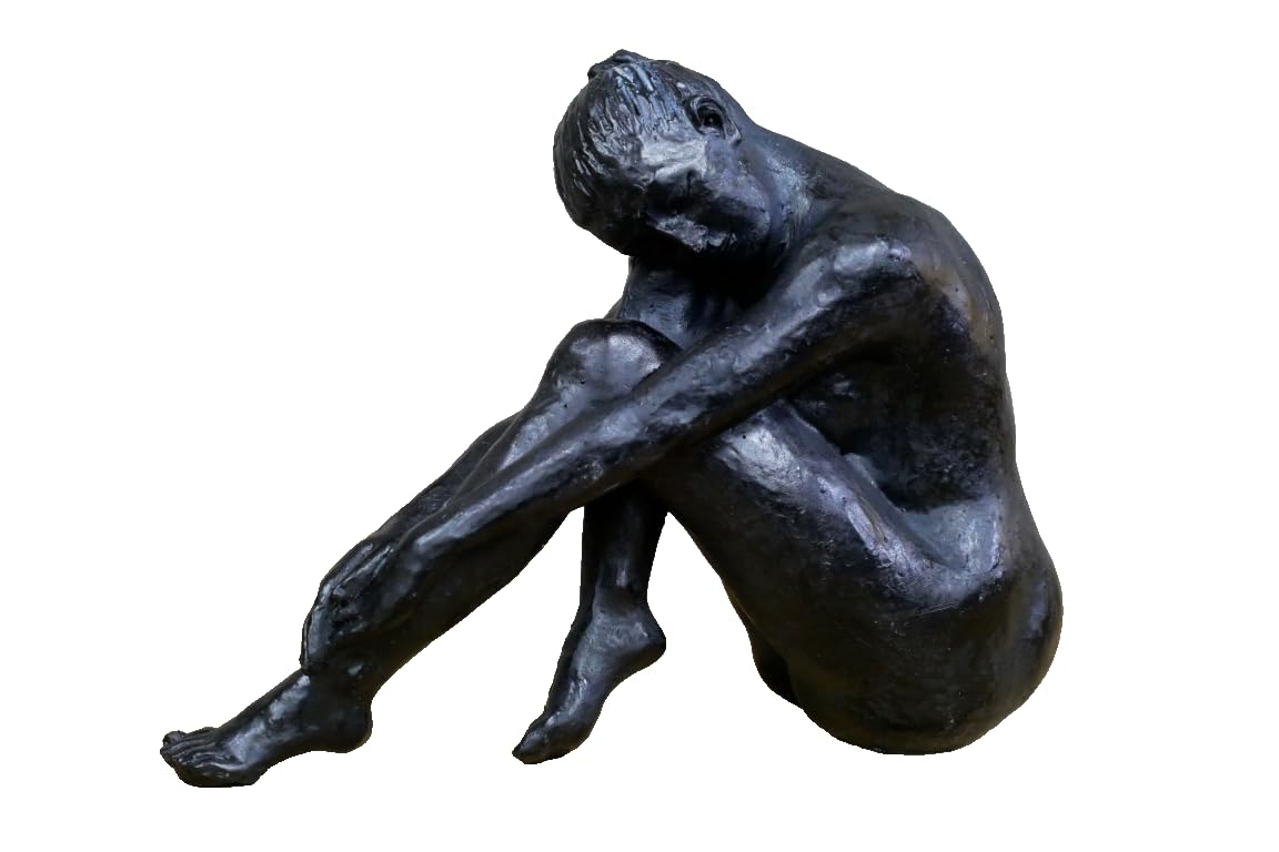 Venture Vehicles Ltd Artistic Posed Naked Sitting Woman Sculpture | Resin Home Decor