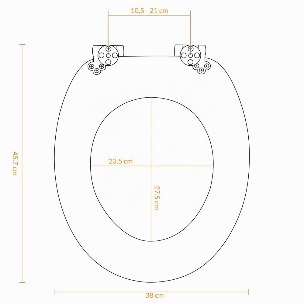 CASARIA Asiento Inodoro Automático Blanco Universal | MDF, 175Kg, Tapas, WC, Water, Tapadera, Cierre Suave, Doble, Accesorios, Baño, Antibacteriano, 45,7 x 38,0Cm
