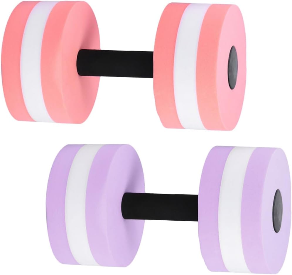 2pcs EVA Floating Dumbbells Water Aerobics Pool Exercise Equipment for Men Women Lightweight Resistance Fitness Training Random Color