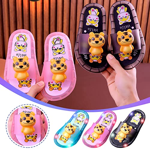 Toddler Little Kid Slides Sandals Girl Boy Light Up Cloud Slippers Super Soft Comfy Shoes Beach (Blue, 14 Big Kids)2