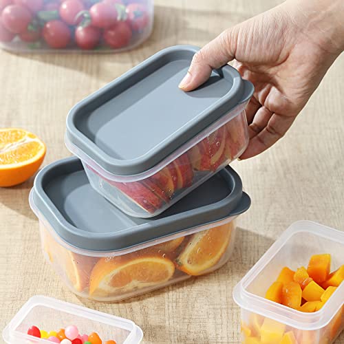 Jjoo 10Pcs Food Storage Containers With Lids (5 Containers + 5 Lids), Reusable Meal Prep Container, Airtight Plastic Freezer Containers For Pantry, Microwave And Dishwasher Safe, Grey #TOP5