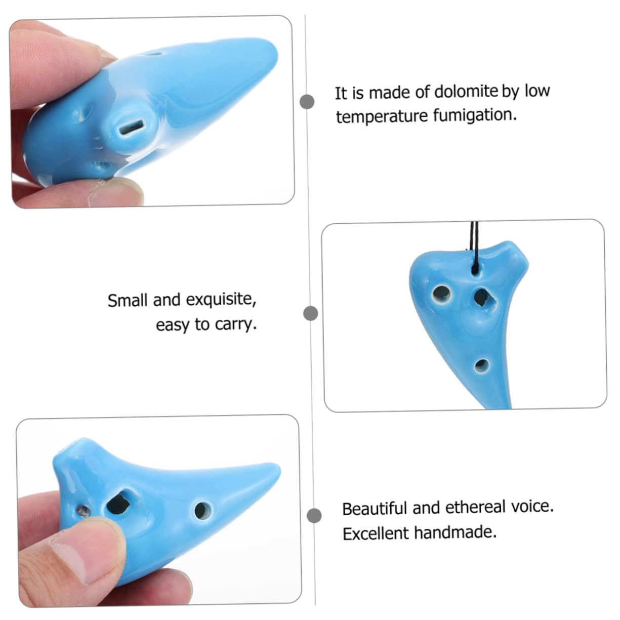 SUPVOX 2pcs 6-hole Ceramic Ocarina Lightweight and Sturdy Boys and Girls Learning Instrument