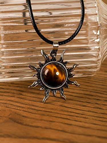 Sacina Gothic Sun Pendant Necklace, Goth Boho Necklace for Women, Christmas Jewelry Gift For Women4