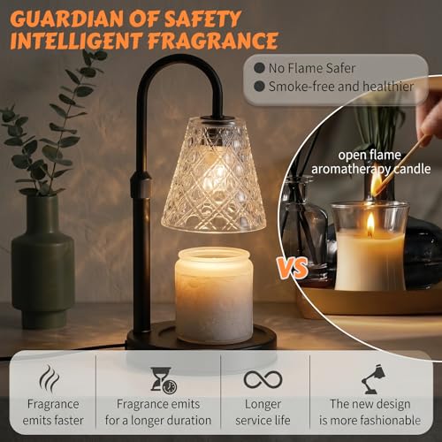 QY QUEEY Candle Warmer Lamp,Height Adjustable & Dimmable with 2/4/8H Timer,Includes 2 Halogen Wax Melter Warmer, Flameless & Smokeless,Gift for Women Mom, Friend Sister, House Warming Gifts — view 6