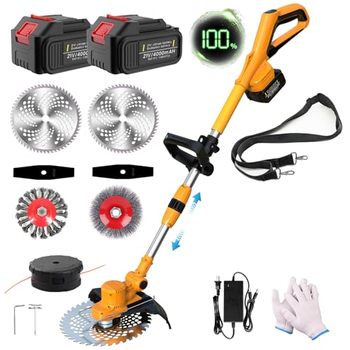 Akku Rasentrimmer mit 21v Akku, Rasentrimmer mit Unkrautbürste...