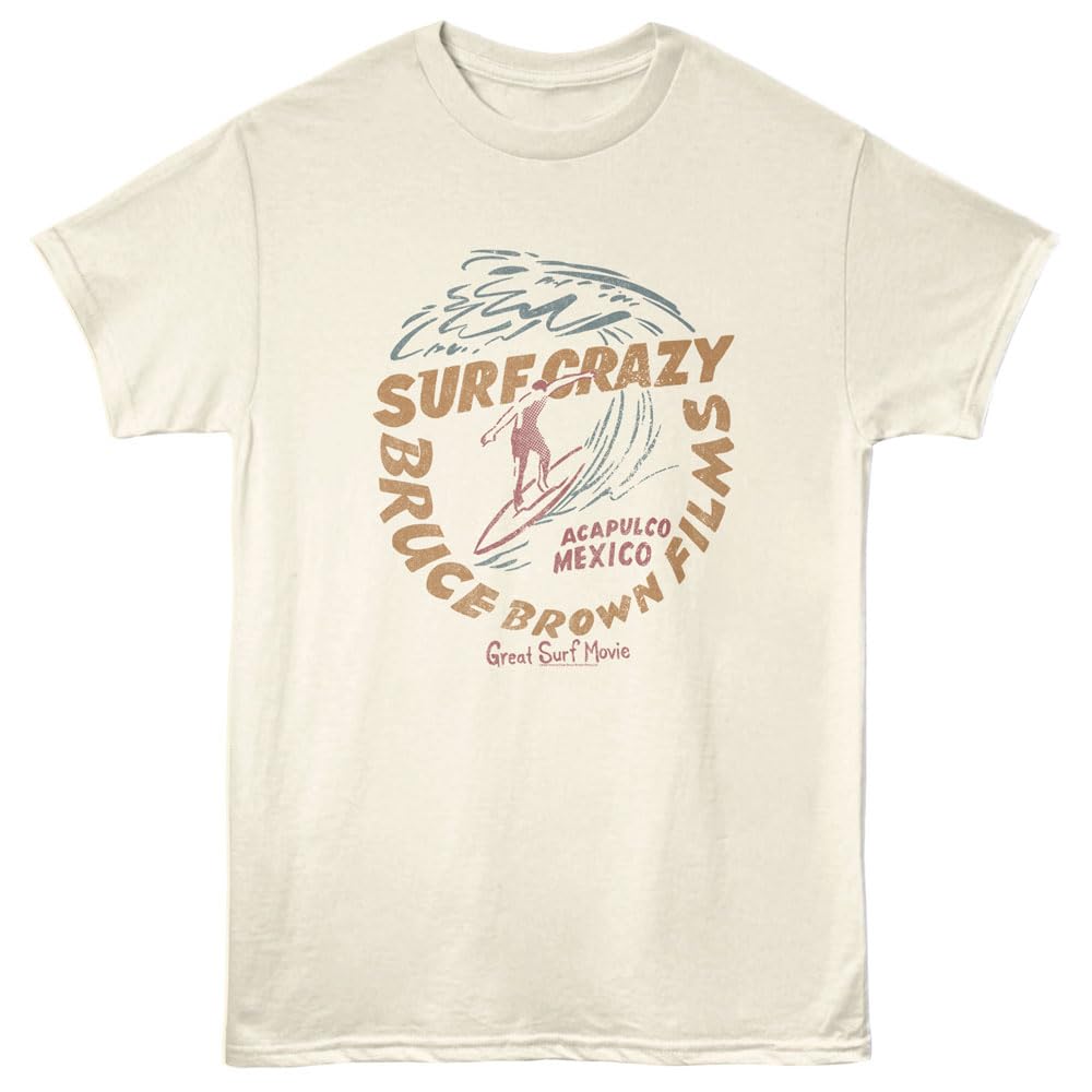 T-shirt Bruce Brown Endless Summer - Motif Peace Sign Surf, Couleur Cantaloupe, Taille Regular, Neuf Avec étiquettes