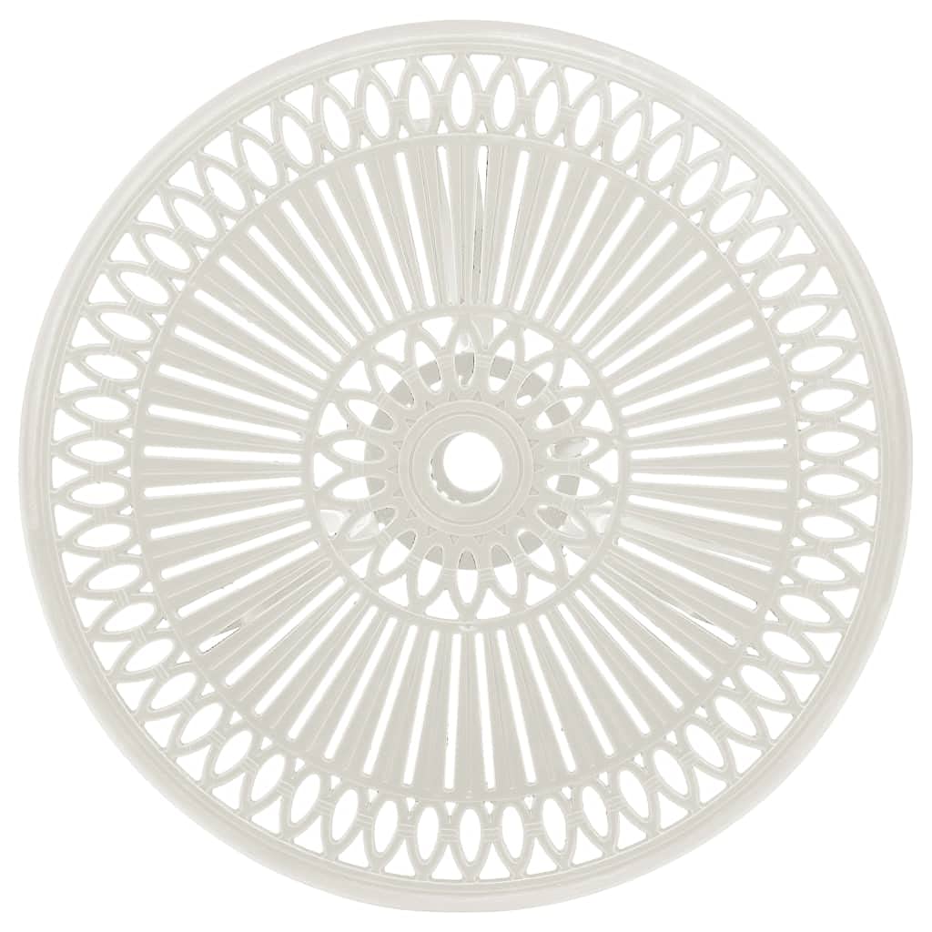 Mesa de jardín Blanca de Aluminio Fundido para pícnic, Barbacoa, jardín, Camping, Boda, Catering, 62 x 62 x 65 cm, Color Blanco