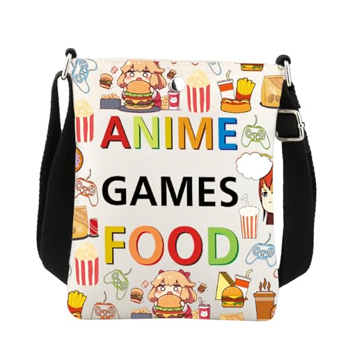 BNQL Anime Video Games Food Crossbody Bag Anime Lovers Gifts Anime Fan Gifts Games Anime Shoulder Bag Adjustable Strap Bag
