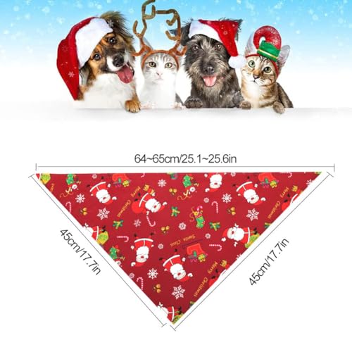 Bandanas-de-Chien-de-Noel-Foulard-pour-Chien-2-Pieces-Bandana-de-Noel-pour-Chiens-Bandanas-pour-Chiens-Echarpe-de-Pere-Noel-Chien-Dog-Bandana-Bavoirs-Chien-Reglable-Echarpe-pour-Chien-Bavoirs Bandanas de Noël pour chien – Lot de 2 écharpes rouges et vertes festives – Image 7