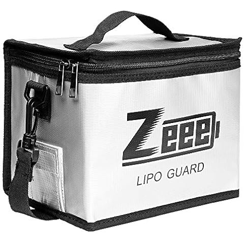 Zeee Lipo Safe Bag Fireproof Explosion proof Bag Large Capacity Lipo Battery Storage Guard Safe Pouch for Charge & Storage (8.46 x 6.5 x 5.71 in) Cover