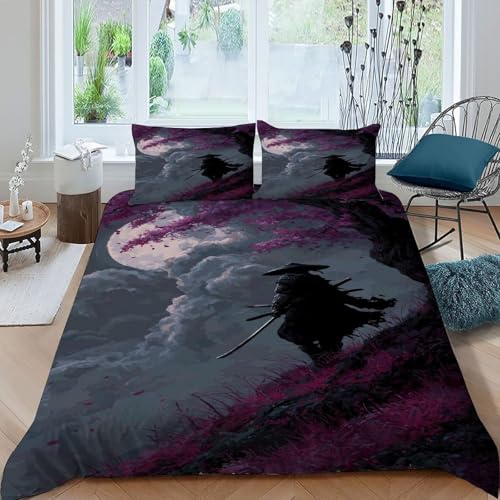 Housse de couette samouraï gothique 260x220 cm avec 2 taies - 3