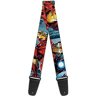 Buckle-Down Sangle de guitare – Dancing Bears Noir/multicolore – 5,1 cm de large – 73,7 à 137,2 cm de long - Les Beatles, Paul McCartney, John Lennon, RIngo Starr, George Harrison