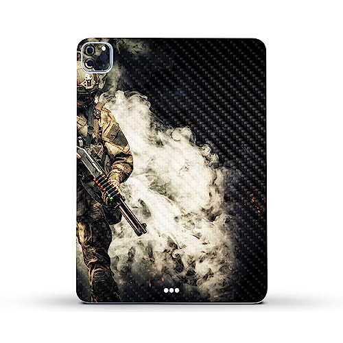 Image of MightySkins Carbon Fiber Skin Compatible with Apple iPad Pro 11 inch M2 4th Gen (2022) Full Wrap Kit - Fighting On | Protective, Durable Textured Carbon Fiber Finish | Easy to Apply | Made in The USA