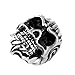 Blisfille Joyería Rock Mujer Accesorios Anillos Calavera Gotica Anillos Hombre Oro Y Titanio Anillo de Barba de Calavera Anillo Plata Talla 30