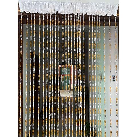 Zidetang Acrylic Beaded Door Curtain Décor Tassel Room Divider Curtain (Orange, 100cm by 195cm) Cover