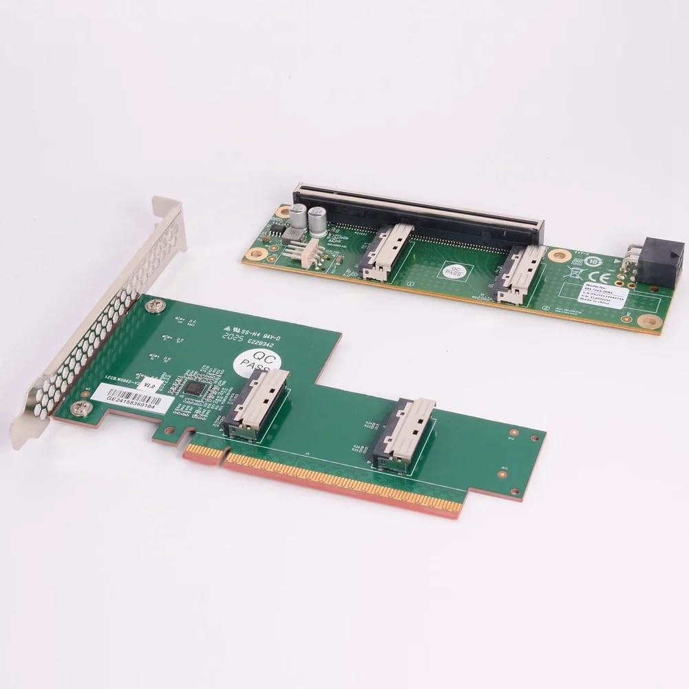 Adattatore di Espansione per Connessione PCIe 5.0 X16 A MCIO Split Card per EGPU per Scheda Grafica Discreta EGPU con Backplane Dual MCIO