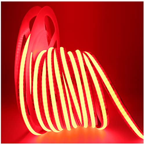 Tesfish ledstrip 24V COB rood 5m 320 LEDs/M in totaal 1600 LEDs, neonlicht, flexibele led lichtstrip lights voor feest, bar, plank, wooncultuur
