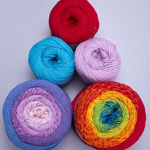 Hilo de algodón sin nudos Yarn Art Bouquet de 546 yardas multicolor para tejer 5