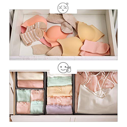 SONGMICS Scheidingswand voor laden, organizer, set van 9 stuks, opvouwbaar, van TNT, voor sokken, was, beha's… - Image 4