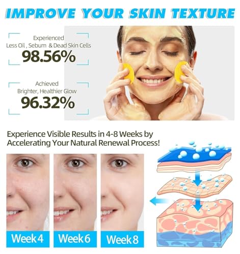 Image of Kojic Acid & Turmeric Cleansing Pads for Face - Brightening & Exfoliating Facial for Glowing Skin, Helps Improve Texture, Remove Dullness & Refresh Skin - Suitable for All Skin Types - 60 Pads