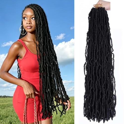7 Packs Soft Locs Crochet Hair Pre Looped Faux Locs Crochet Braids Goddess Locs Dreadlocs Synthetic Hair For Black Women (2#, 30 Inch (Pack of 7))