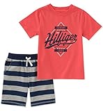 Tommy Hilfiger Baby Boy's 2 Pieces Shorts Set Shorts, Melon/Navy, 24M