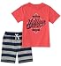 Tommy Hilfiger Baby Boys 2 Pieces Shorts Set, Melon/Navy, 24M