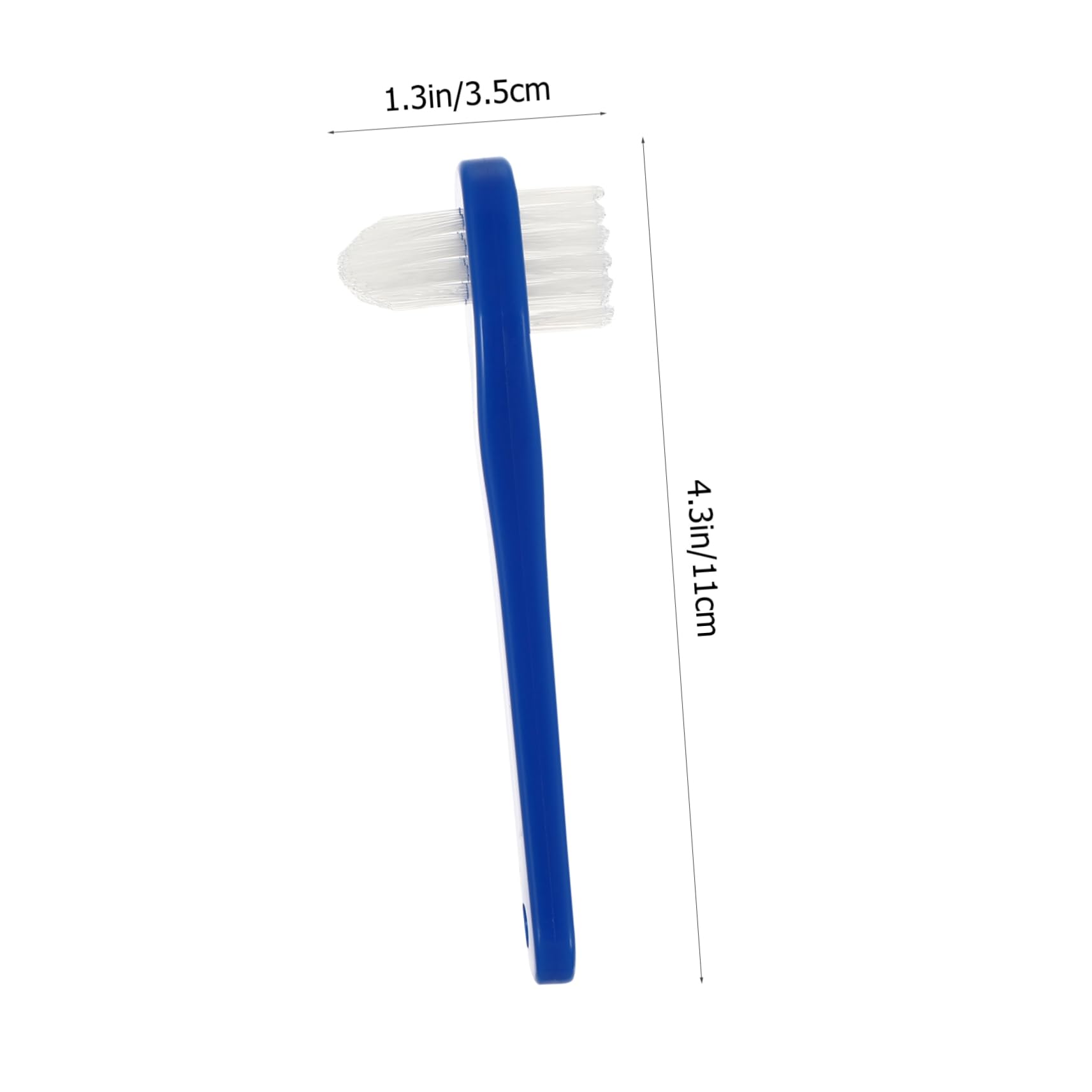 WOFASHPURET 2Pcs Dual Heads Brushes Double Sided Toothbrush for False Care Gentle Firm Bristles for Removal White Blue