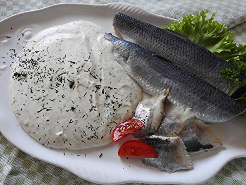 GreetFish Bismarckfilets in Dillrahm, marinierter Hering (ohne Haut), Soße aus Sahne, Dill und Zitrone, 1000g