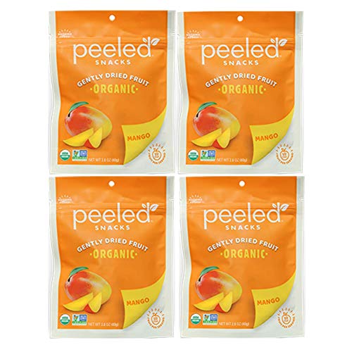 Peeled Snacks Organic Dried Fruit, Original Mango, 2.8 Ounce, 4 Count