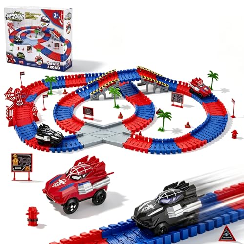 Circuit voiture électrique flexible : le jeu de course 212 pièces pour enfants