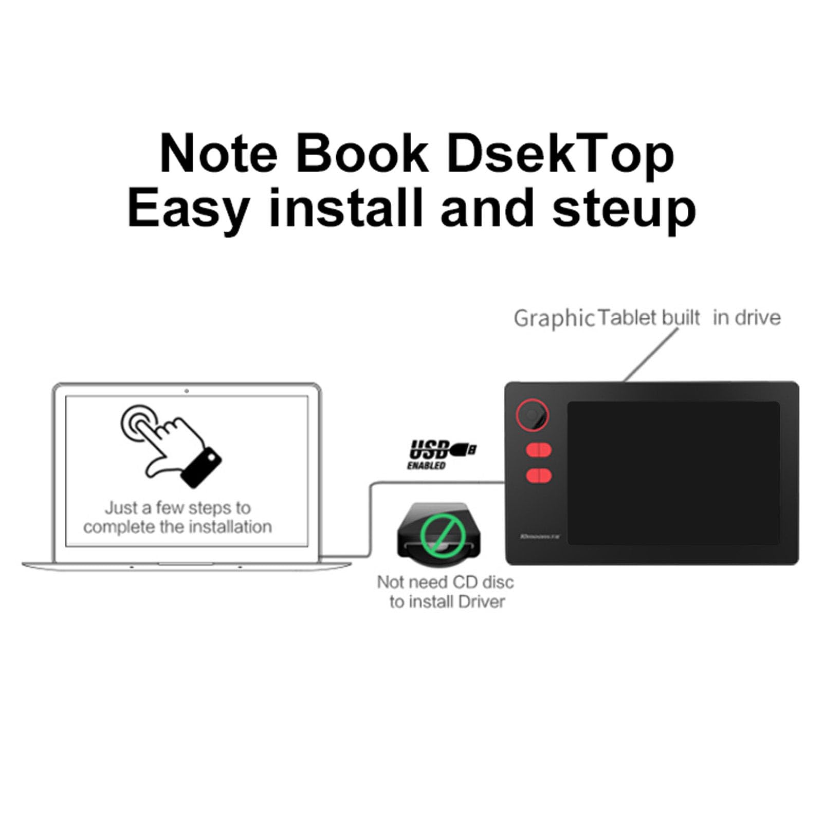 Jectse Tabletas Gráficas DE Dibujo DE 8,4x5,7 Pulgadas con Lériz ÓCTICO SIN BATERÍA DE 8192 Niveles, Botones Personalizados, LÍNEAS Suaves