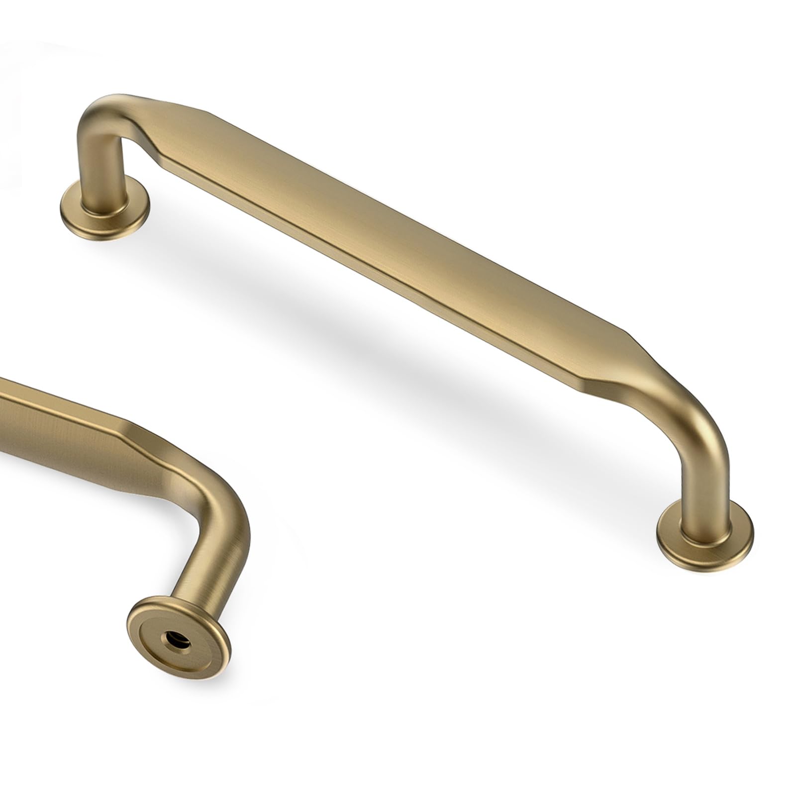 Goldenwarm 10 Pack Champagne Bronze Cabinet Handles 3-3/4Inch(96mm) Hole Centers, Brass Wardrobe Handles Solid Zinc Alloy Pulls for Kitchen, Bathroom, Bedroom