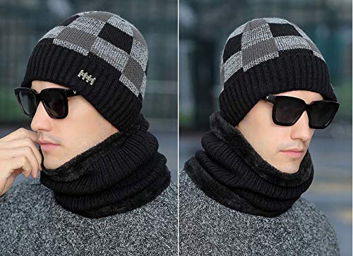 Bonnet tricoté épais pour hommes avec velours de qualité