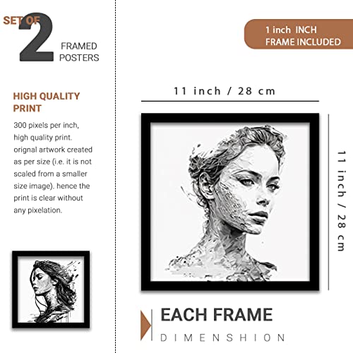 Image of kotart Modern Wall Art Framed Painting for Wall Decoration - Wall Paintings for Living Room, Bedroom Combo22 (Black, Framed) Set of 5