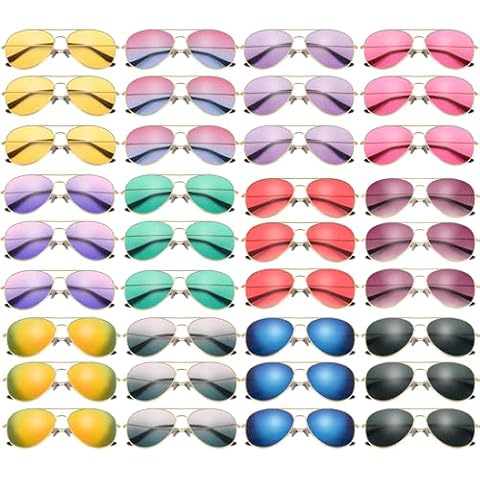 Mepase 36 Pairs Classic Sunglasses for Men Women Driving Sun Glasses Lightweight for UV Protection Fishing Shopping Travel (Bright Color) Cover