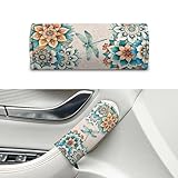 Xoenoiee Boho Mandala Dragonfly Pattern Car Grab Handle Cover, Soft Car Handle Protector Car Grip Gloves, Premium Polyester Material, Interior Accessories for Most Cars, 2Pcs