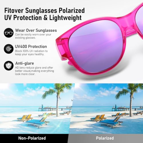 Image of HAOLOTA Fit Over Glasses Sunglasses for Women Polarized