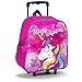 Zaino Trolley Unicorno, Borsa per Bambini, Scuola, Asilo, Tempo Libero, Palestra, 54 x 27 x 15 cm, Fuxia - X04277MC
