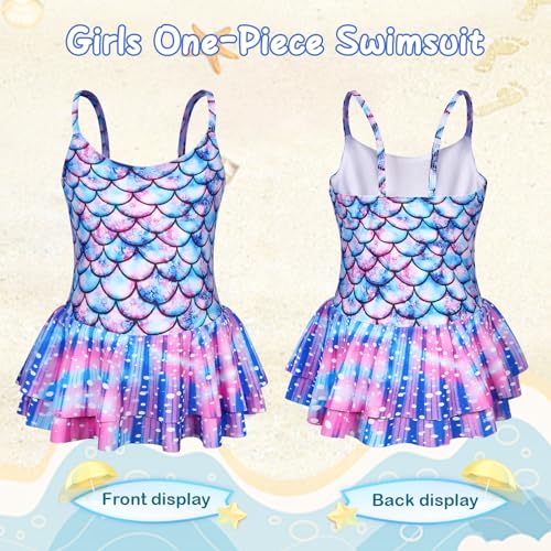 AmzBarley Girls Swimming Costume Girls Swimsuit Kids 1 Piece Mermaid Swimwear Bathing Suit