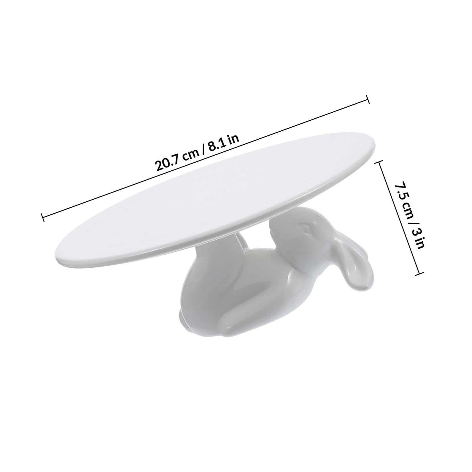 Piatto Portata Dolci e Torta in Ceramica Design Coniglio, Alzatina Multiuso per Frutta e Snack, per Matrimoni e Feste
