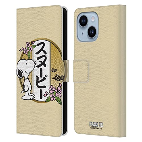 Snoopy Oriental étui portefeuille en cuir Peanuts pour Apple iPhone 14 Plus