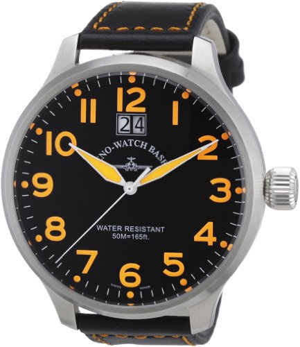 Preisvergleich Produktbild Zeno Watch Basel Herren-Armbanduhr XL Quarz Analog Leder 6221Q-a15