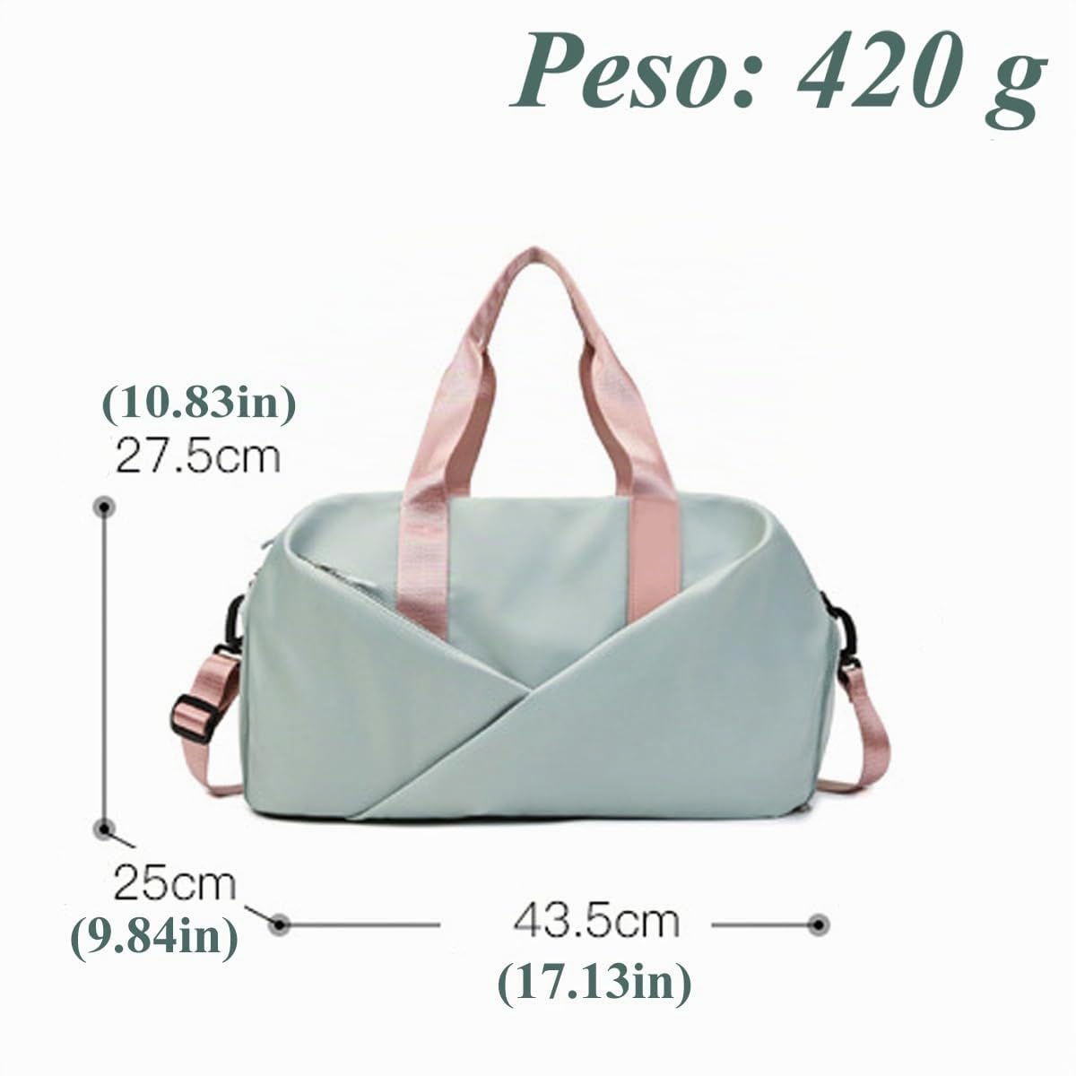 Borsa da Palestra, Borsone Sportivo Unisex con Scomparto per Scarpe e Tasche Bagnate Impermeabili, Borse da Viaggio per Il Fine Settimana per Nuoto Yoga (Verde)