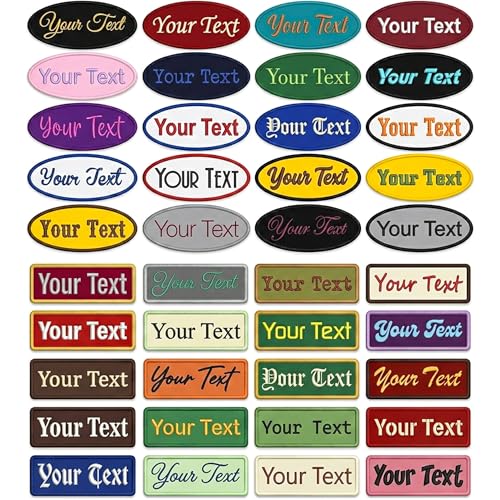 Custom Embroidered Name Patch - Sizes 2 to 11 - Hook & Loop Iron-On or Sew-On Backing Durable Polycotton for Tactical Vest Jacket Backpack Bag Hat Work Uniform A2
