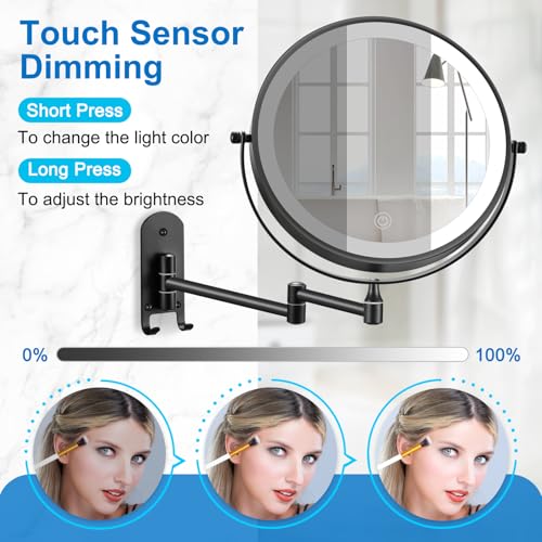 Espejo de Maquillaje Iluminado 9 pulg Montaje Pared miniatura 6