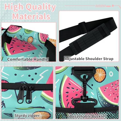 Watercolor Watermelon Orange Leaf Travel Duffle Bag - Waterproof weekend luggage bag, men's sports and fitness bag, delivery hospital storage bag, overnight luggage bag with pull rod cover2